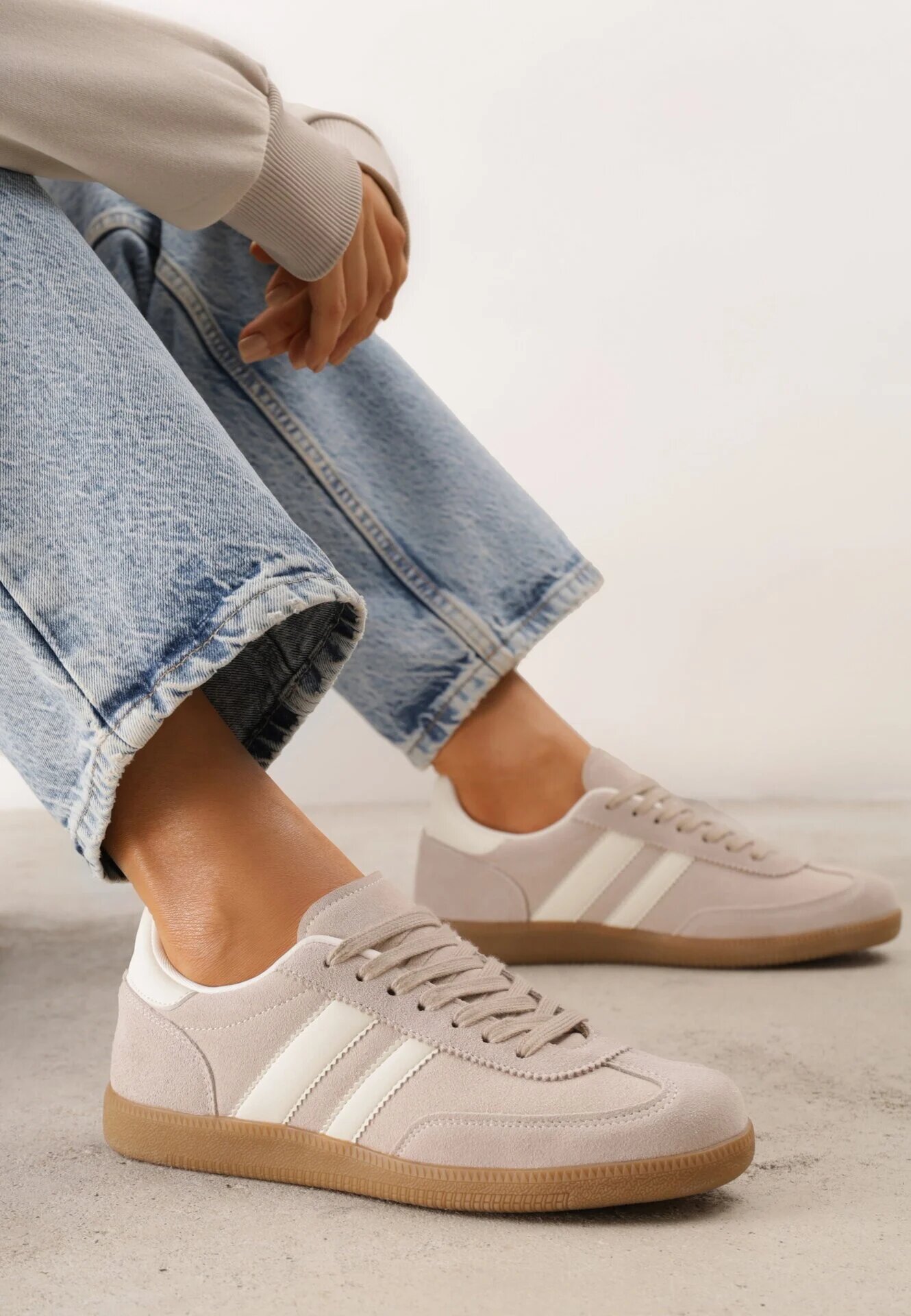gowin Sneakers din piele în stilul tenisilor iconici Aragonna Bej