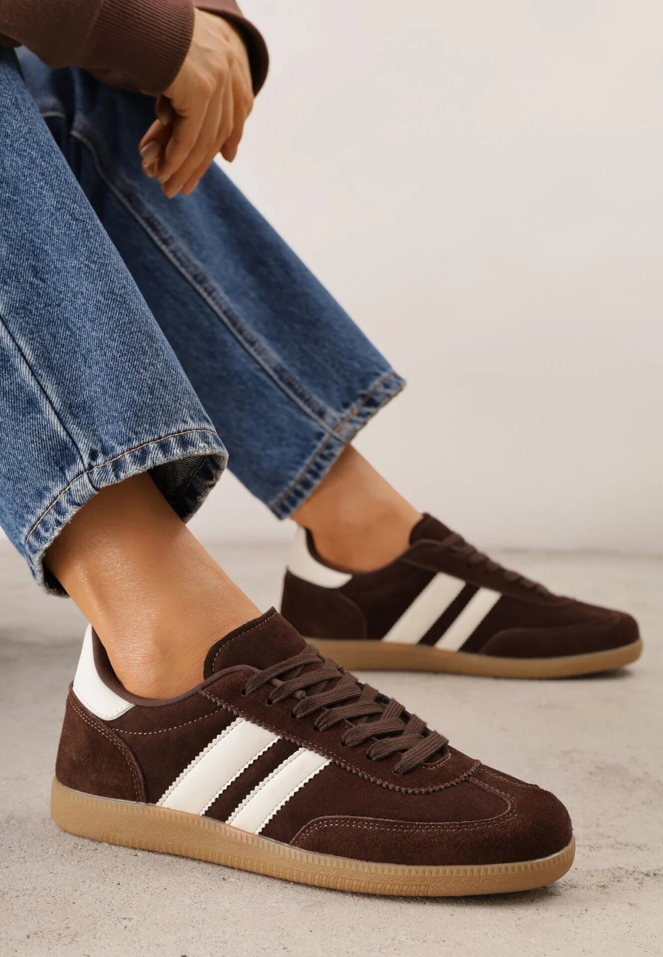 gowin Sneakers din piele în stilul tenisilor iconici Aragonna Maro