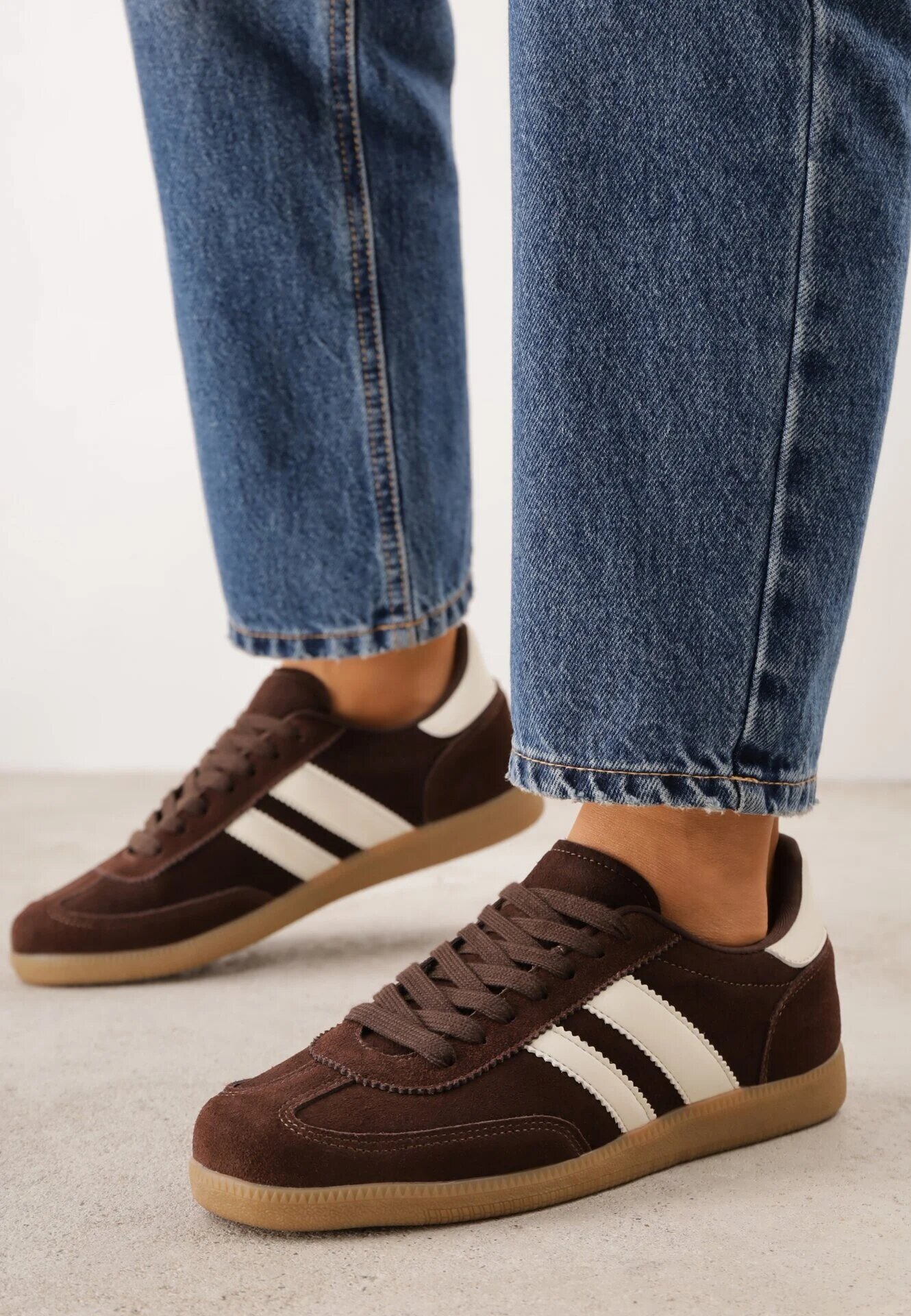 gowin Sneakers din piele în stilul tenisilor iconici Aragonna Maro