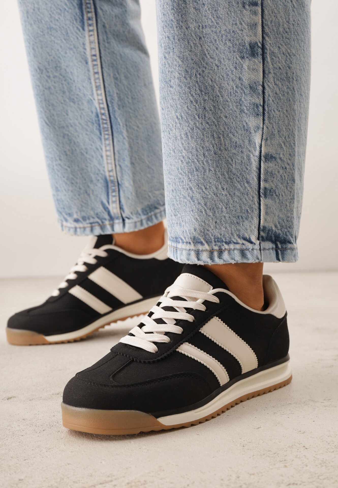gowin Sneakers Negri cu Două Benzi Evilirea
