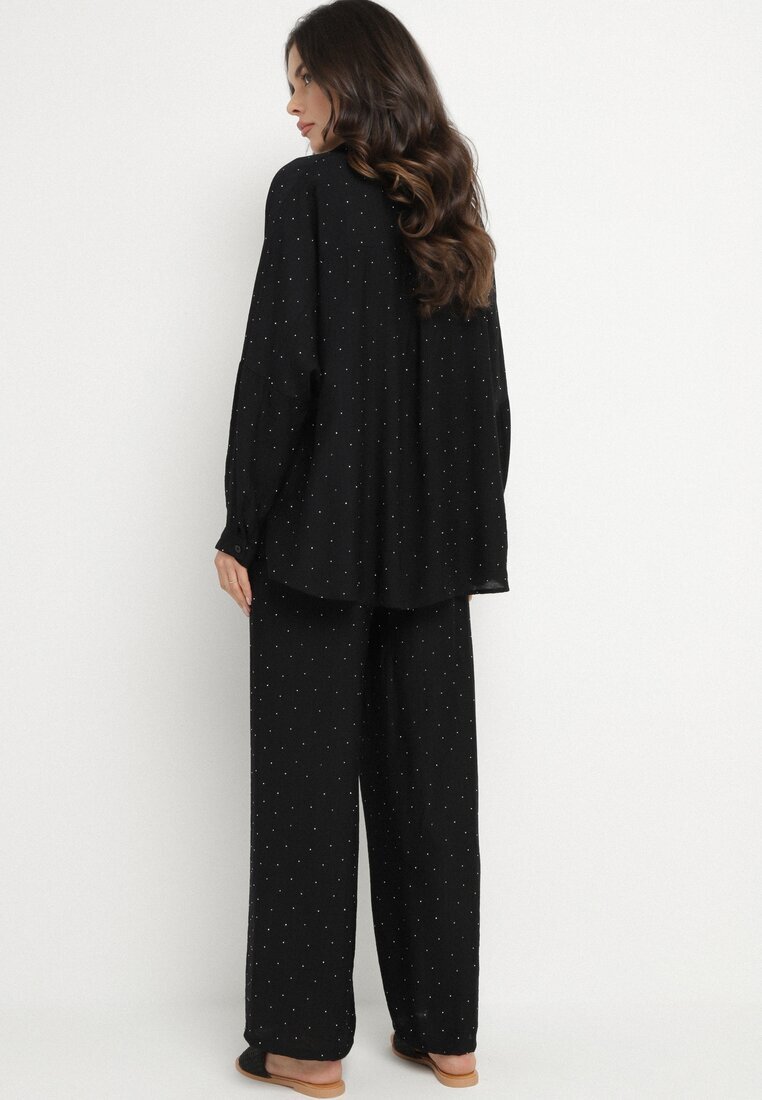 h&s Compleu Negru Croială Oversize Cămașă și Pantaloni Ulosarenia