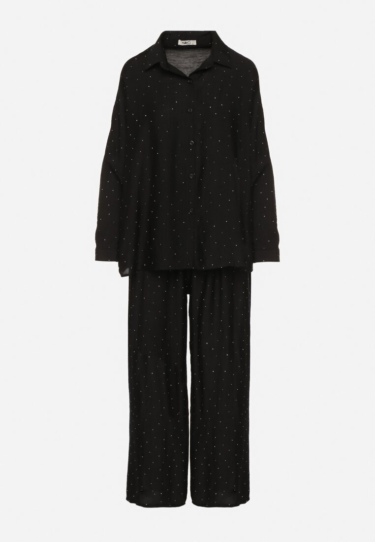 h&s Compleu Negru Croială Oversize Cămașă și Pantaloni Ulosarenia
