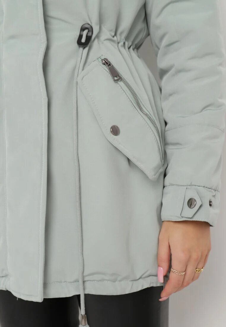 h&s Geacă Parka Verde închis cu Glugă cu Blană Ouida