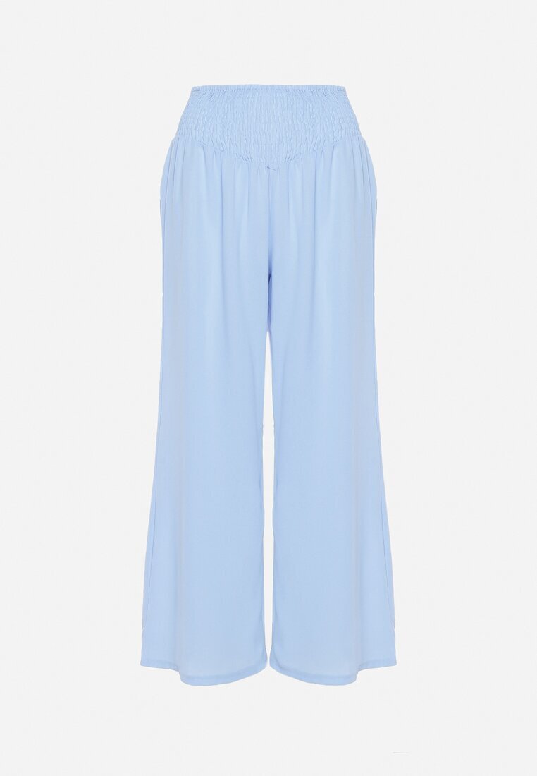 h&s Pantaloni Albastru deschis cu picior drept și talie elastică încrețită Perdila