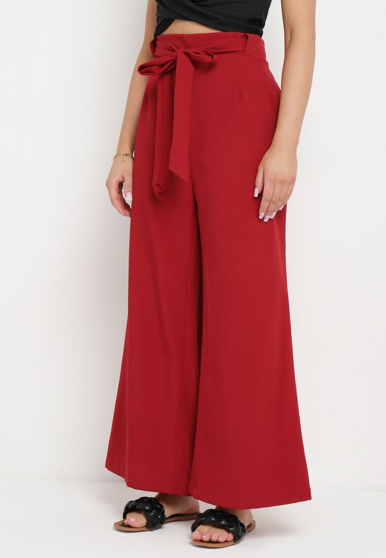 h&s Pantaloni Bordo Largi cu cordon în talie Paper Bag Tisallas