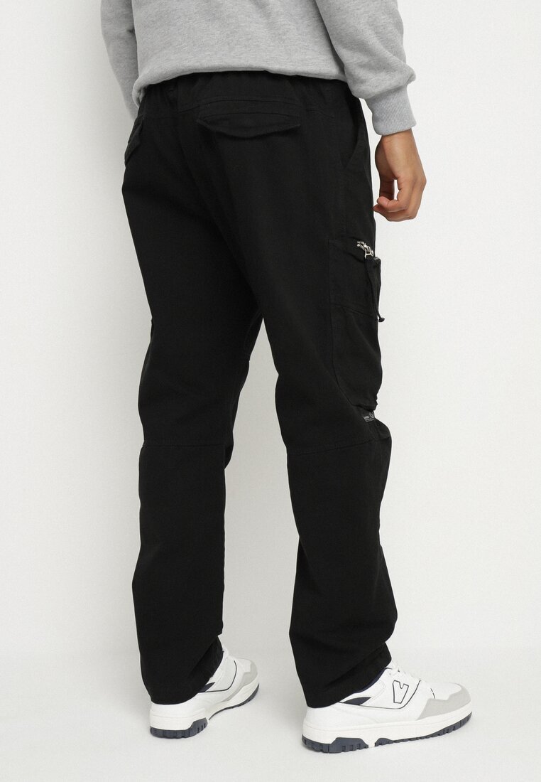 h&s Pantaloni cargo negri din bumbac cu buzunare Aliria