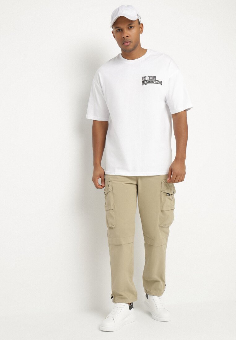 h&s Pantaloni Jogger Bej închis din bumbac cu buzunare cu clapetă Lanathia