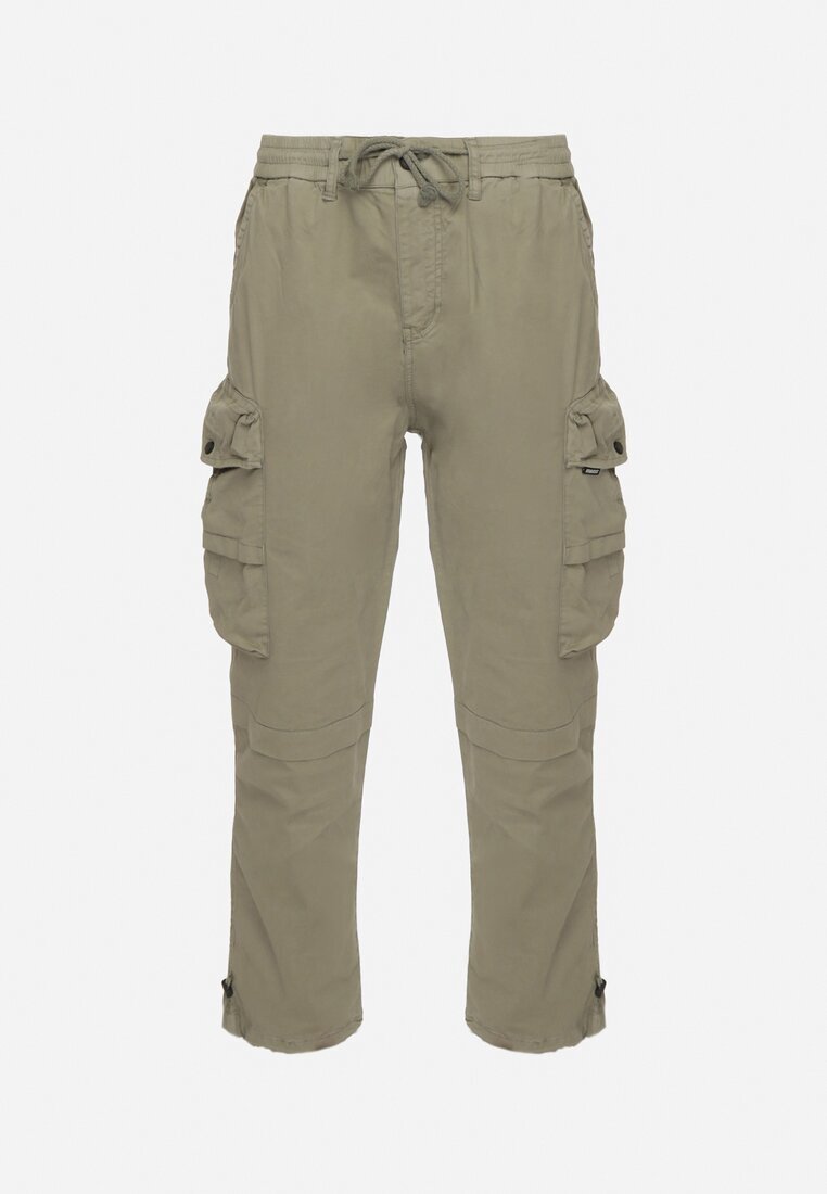 h&s Pantaloni jogger verzi din bumbac cu buzunare cu clape Lanathia