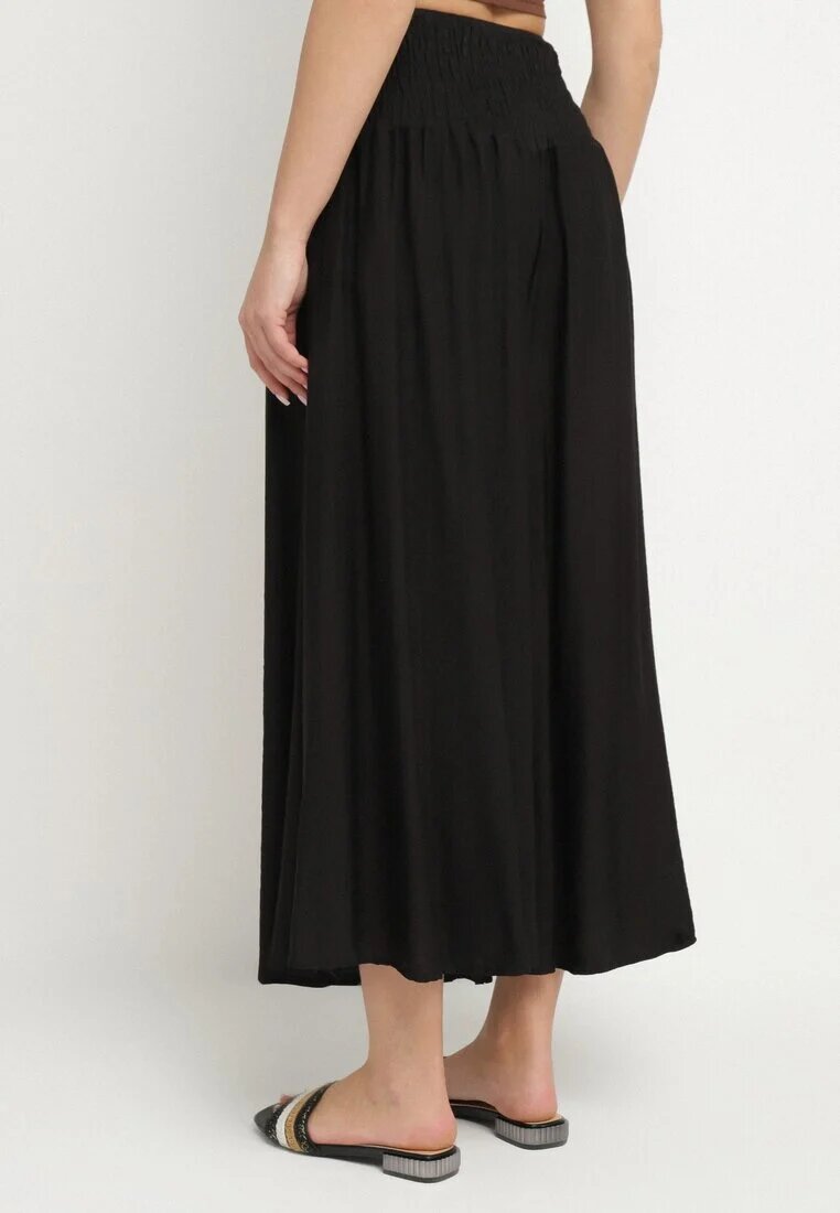 h&s Pantaloni largi negri culotte de lungime 7/8 cu talie înaltă Ulamiriela