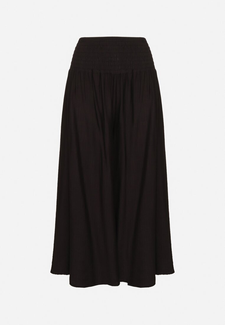h&s Pantaloni largi negri culotte de lungime 7/8 cu talie înaltă Ulamiriela
