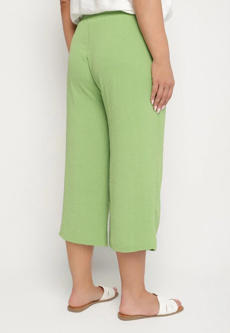 h&s Pantaloni Largi Verde Deschis cu talie înaltă cu elastic în talie și cu picior 3/4 Levolia