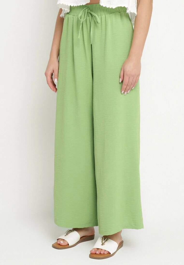 h&s Pantaloni Largi Verde deschis Tip Palazzo cu Legătură Ulialitia