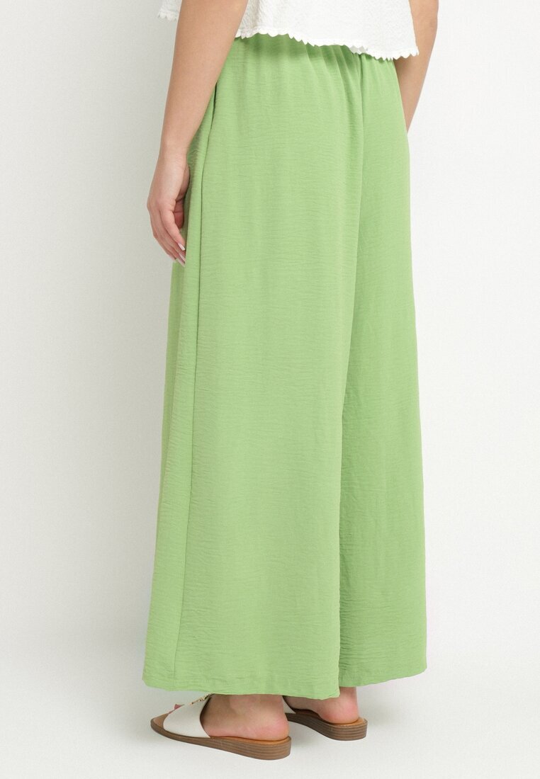 h&s Pantaloni Largi Verde deschis Tip Palazzo cu Legătură Ulialitia