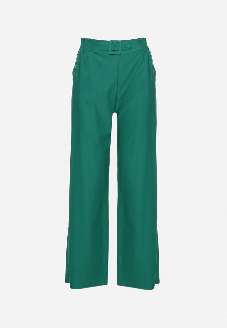 h&s Pantaloni Largi Verde Paper Bag cu Curea și Buzunare Wrenika
