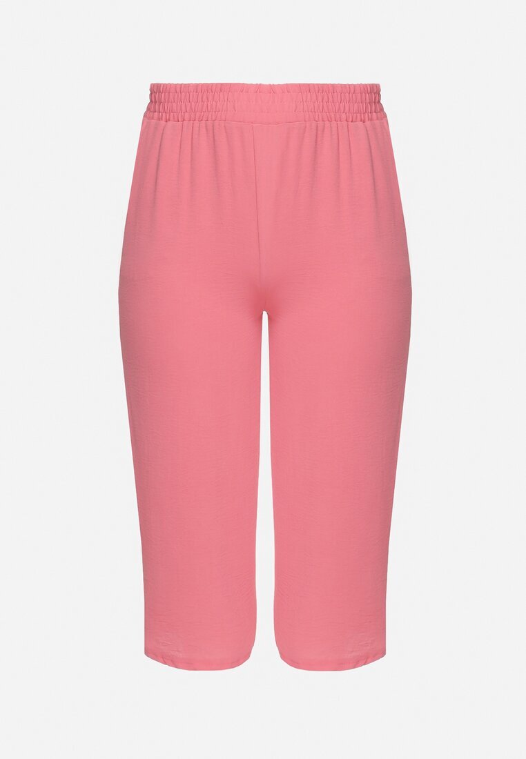 h&s Pantaloni Roz Largi cu Talie Înaltă Elastic în Talie și Crăci 3/4 Levolia
