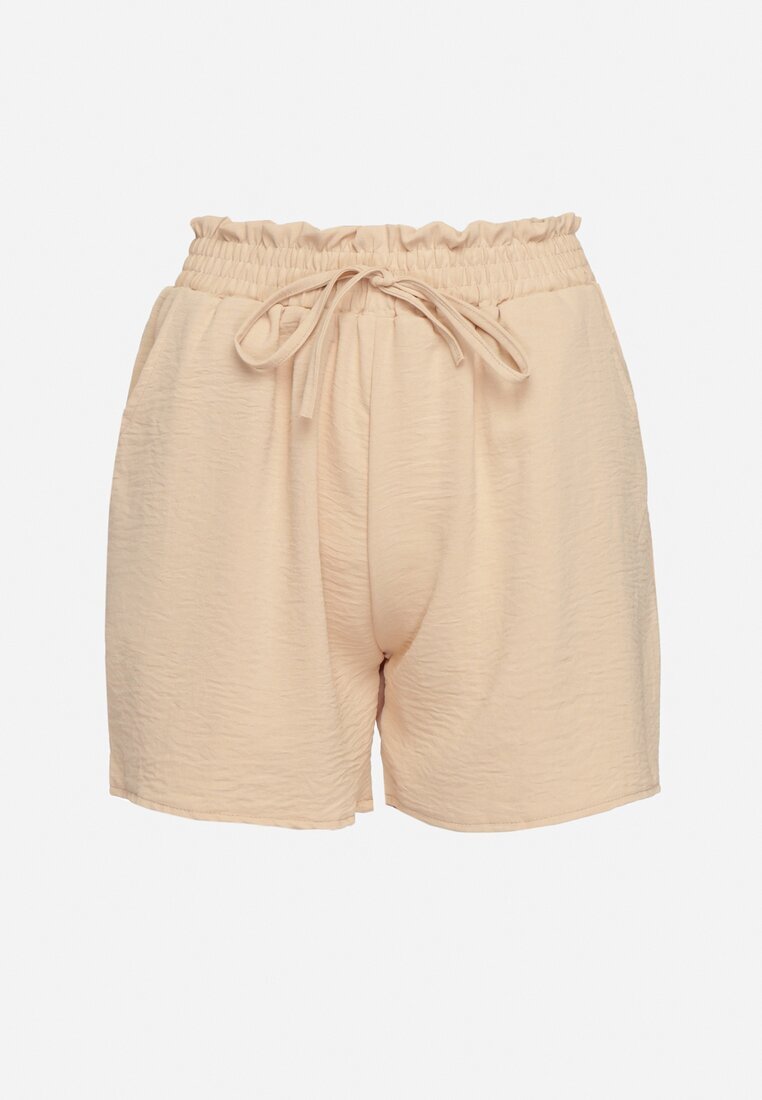 h&s Pantaloni scurți bej tip bermude cu croi lejer talie înaltă și elastic în talie Nitanea