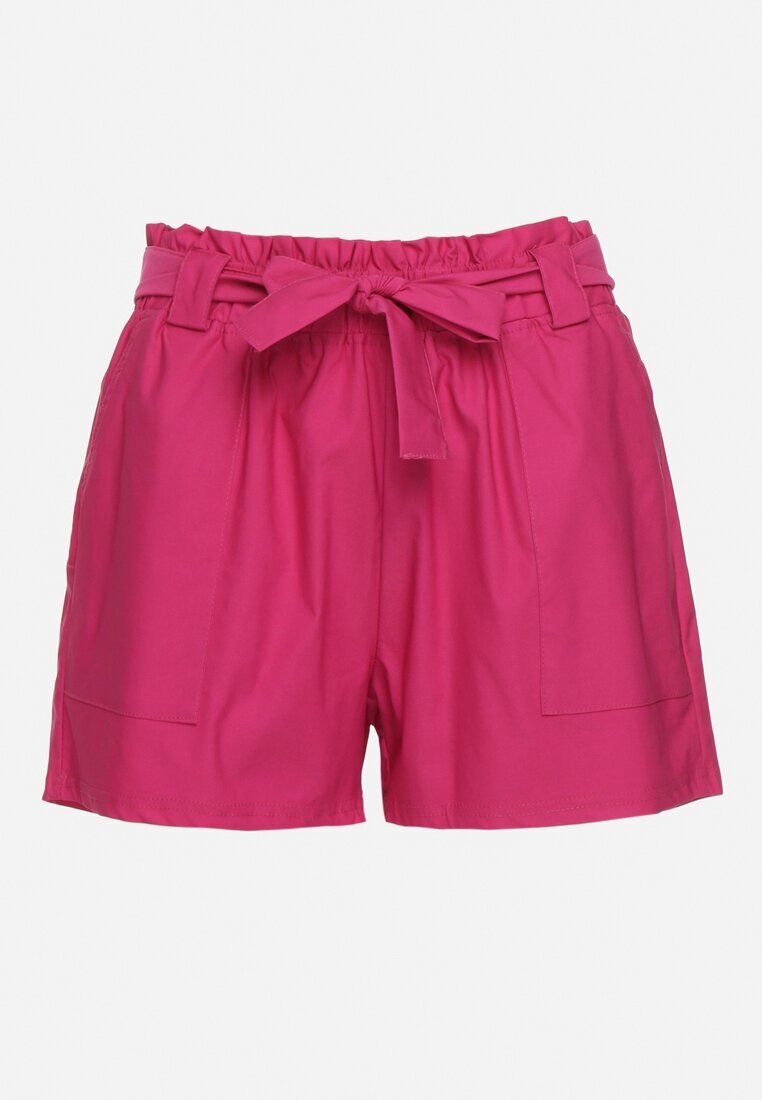 h&s Pantaloni scurți Fucsia Bermude din Bumbac și Talie Înaltă decorați cu șnur Rosavia