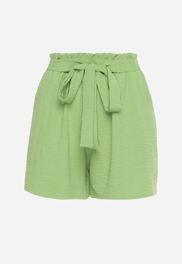 h&s Pantaloni scurți Lejeri Verde cu talie înaltă și elastic în talie cu șnur pentru ajustare Tiamatis