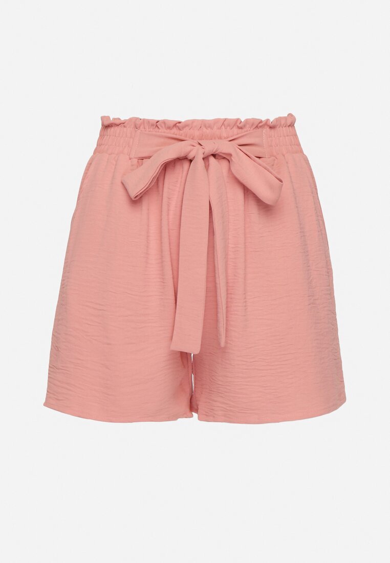 h&s Pantaloni scurți Roz cu Talie Înaltă și Elastic în Talie Decorați cu Cordon Mevalica