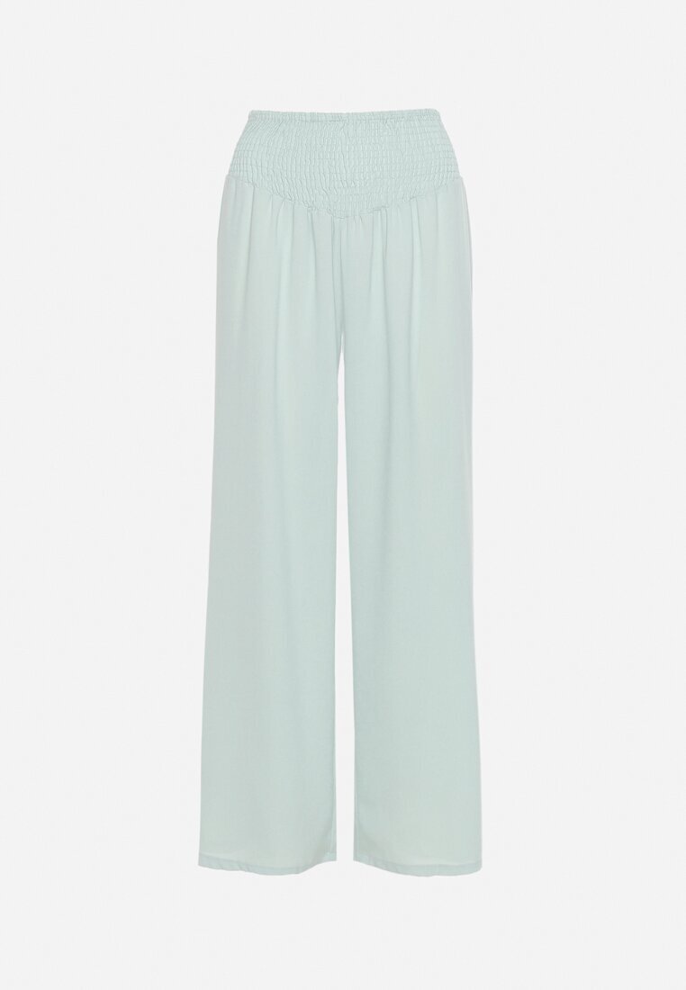 h&s Pantaloni Verde deschis cu croială dreaptă și elastic încrețit în talie Perdila