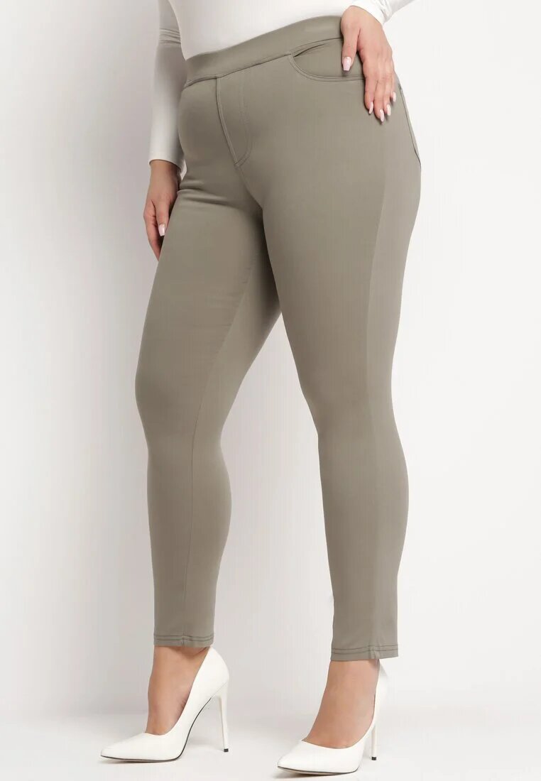 h&s Pantaloni Verde închis Regular cu Talie Elastică și Buzunare Laterale Astridda
