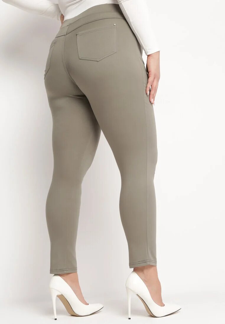 h&s Pantaloni Verde închis Regular cu Talie Elastică și Buzunare Laterale Astridda
