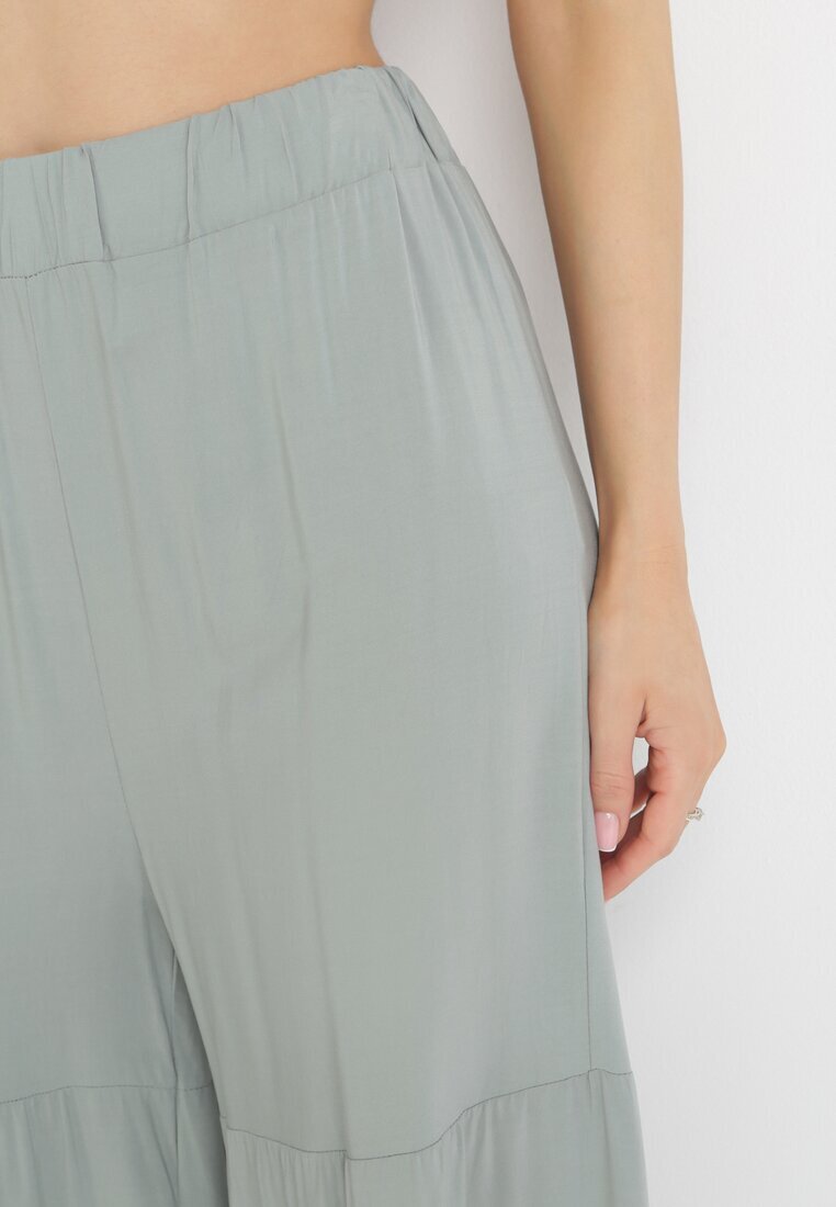 h&s Pantaloni Verde Mentă Largi cu elastic în talie Bemataria