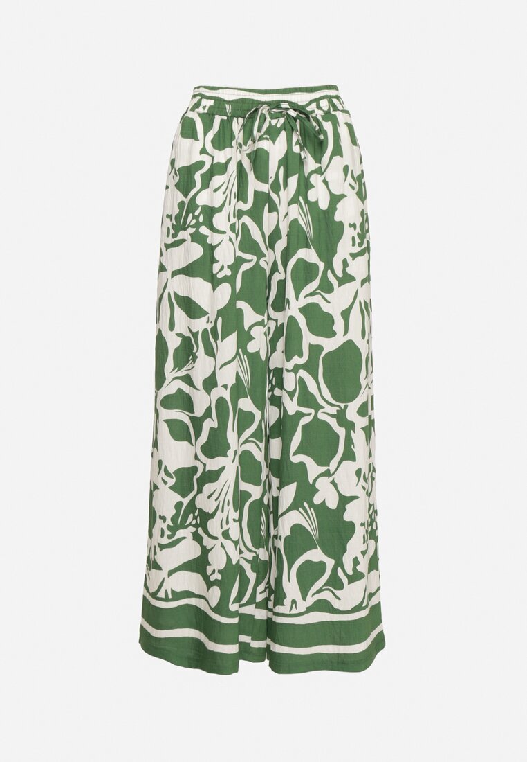 h&s Pantaloni Verzi Largi cu Talie Înaltă cu Imprimeu Floral Tolirida