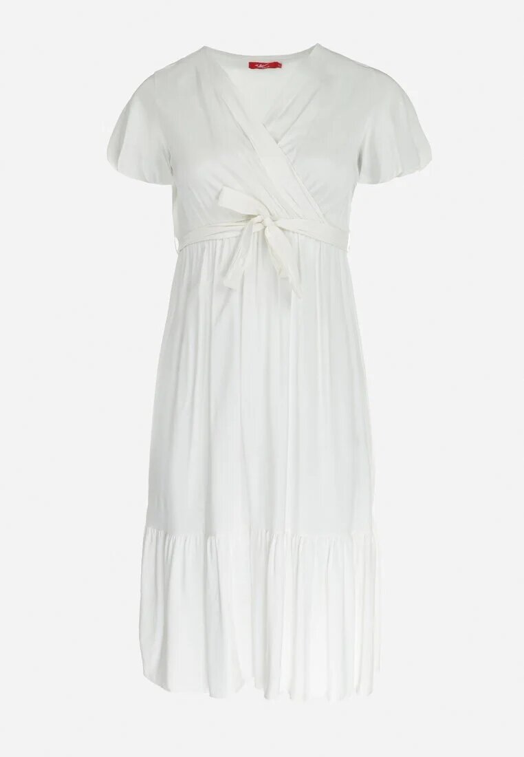 h&s Rochie Albă Cloș cu Cordon legat Firiel