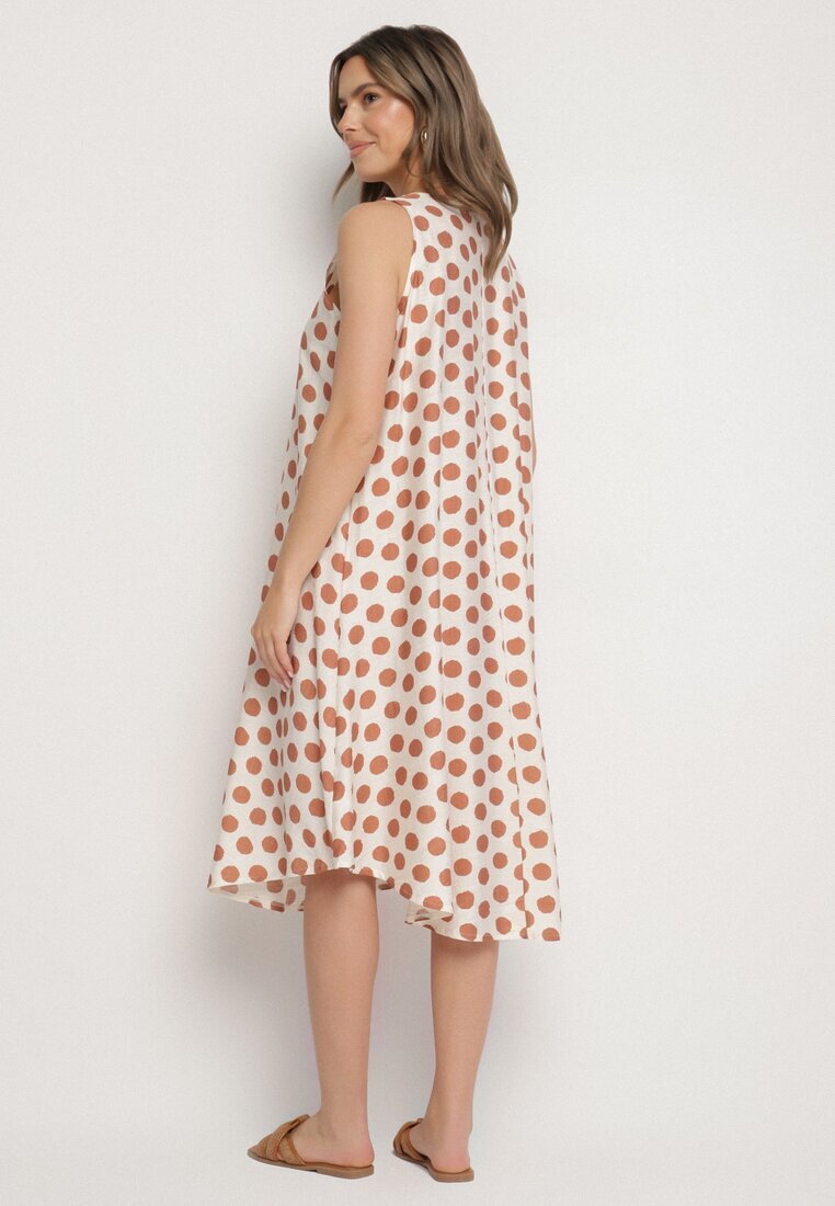 h&s Rochie Bejă croi cutie Fără mâneci cu buline Fevasine