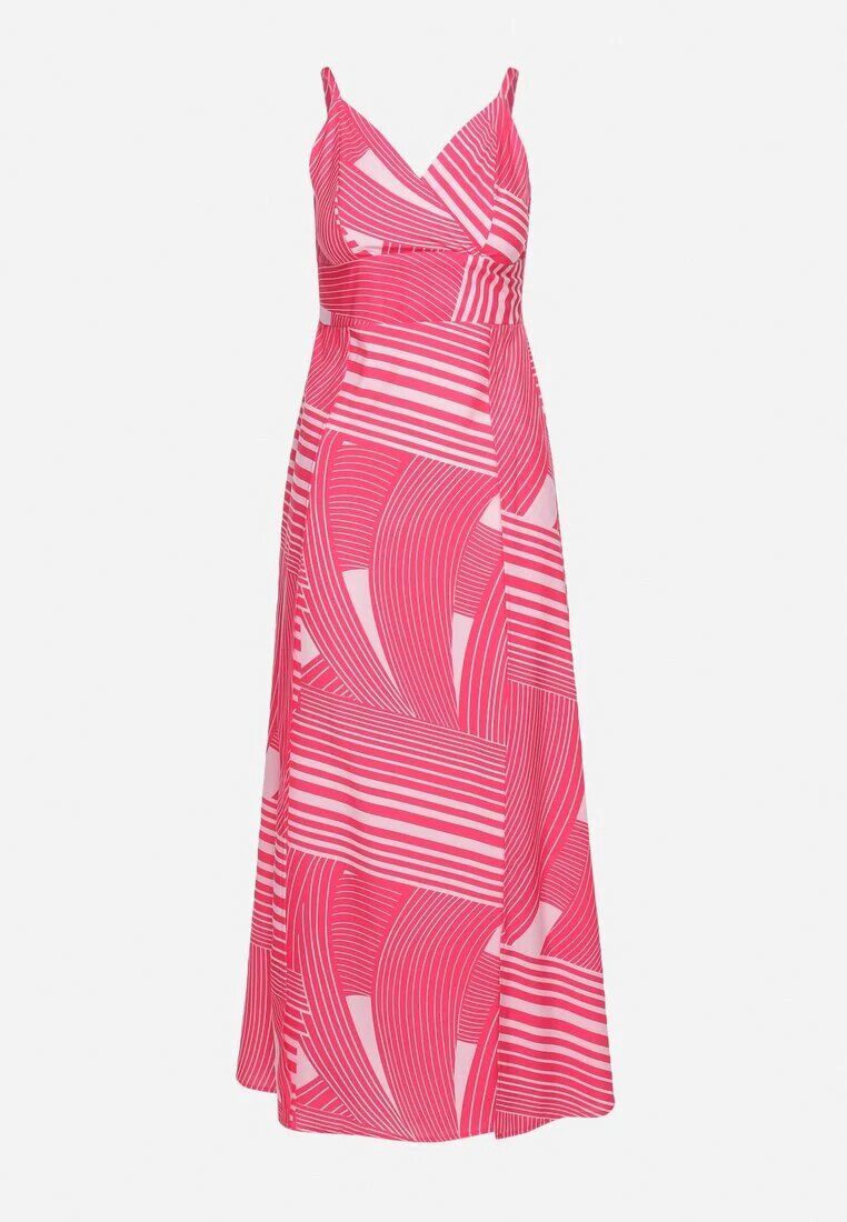 h&s Rochie Fucsia cu decolteu petrecut bretele reglabile și șlițuri Jatila