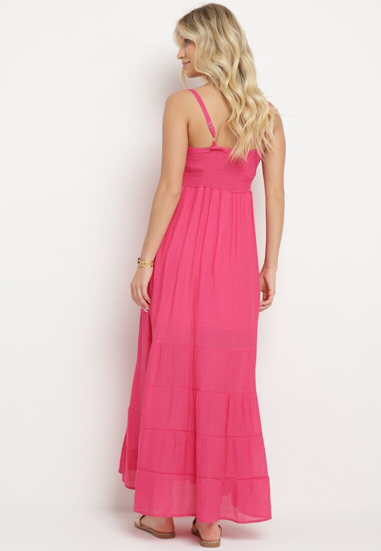 h&s Rochie Fucsia din Bumbac cu Bretele Reglabile cu Elastic la Spate Tinathias