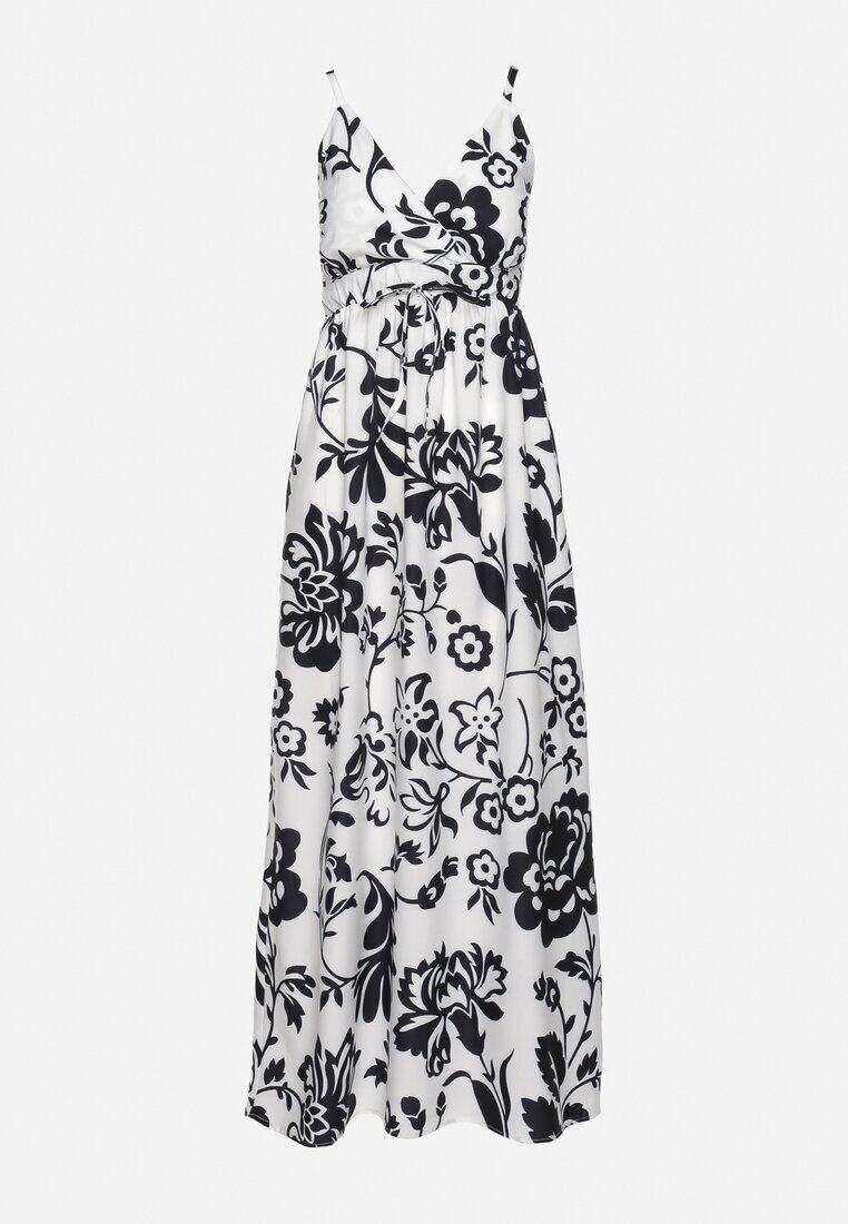 h&s Rochie Negru-Alb cu Bretele Reglabile cu Elastic la Spate cu Șnur de Strângere Harnela