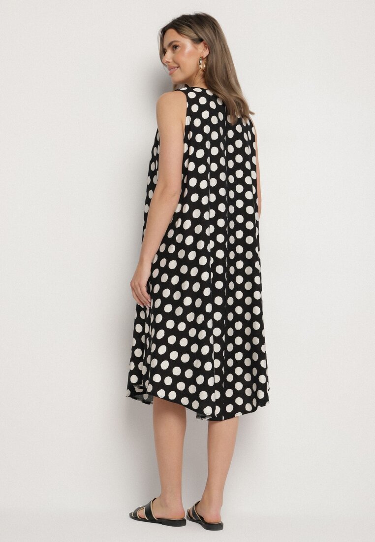 h&s Rochie Negru-Albă cu croi tip cutie fără mâneci cu buline Fevasine