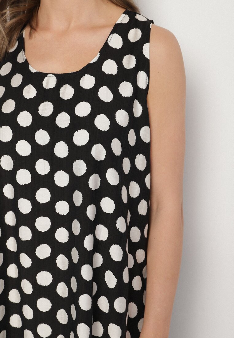 h&s Rochie Negru-Albă cu croi tip cutie fără mâneci cu buline Fevasine