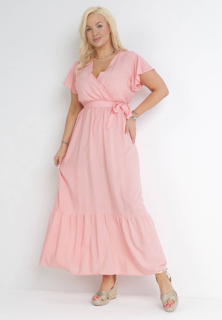 h&s Rochie Roz Maxi cu elastic în talie și curea textilă Eisley