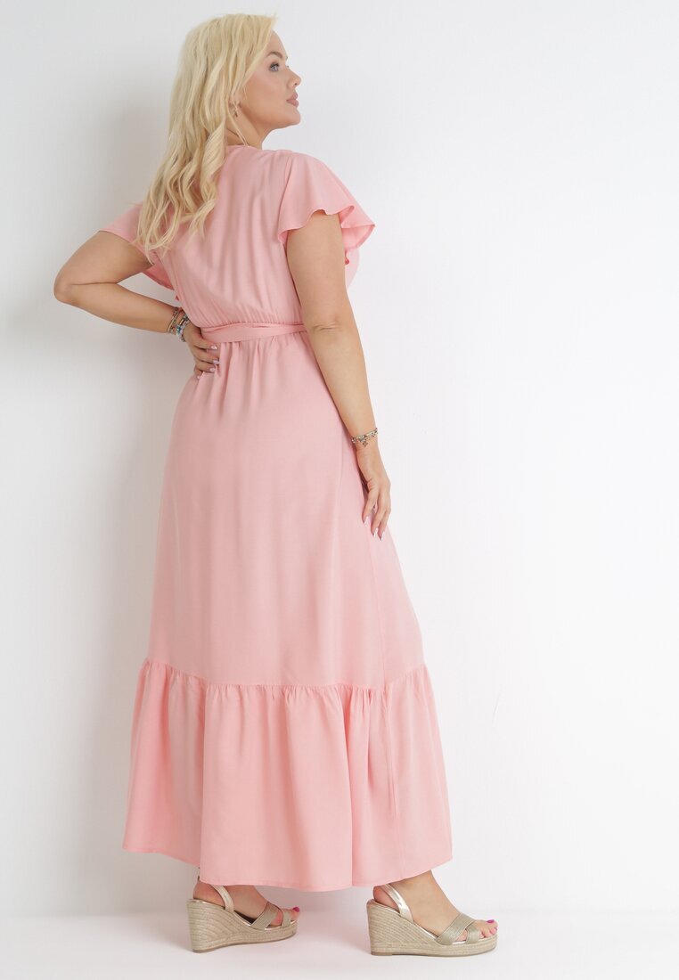 h&s Rochie Roz Maxi cu elastic în talie și curea textilă Eisley