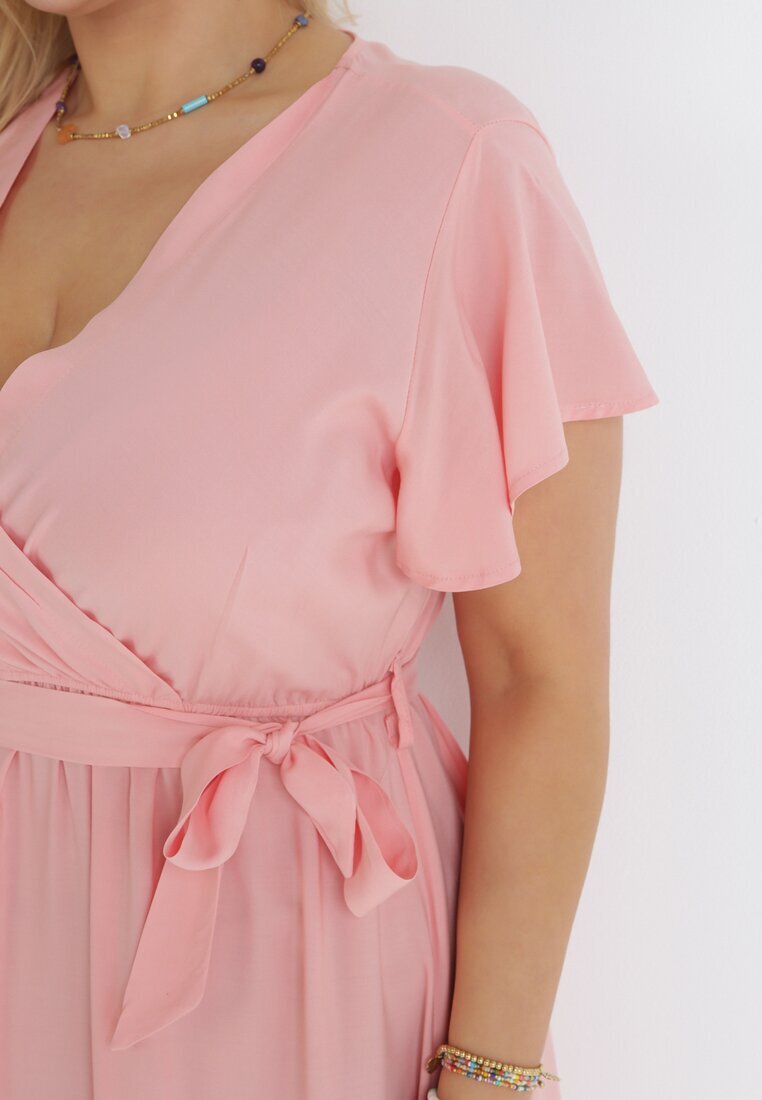 h&s Rochie Roz Maxi cu elastic în talie și curea textilă Eisley