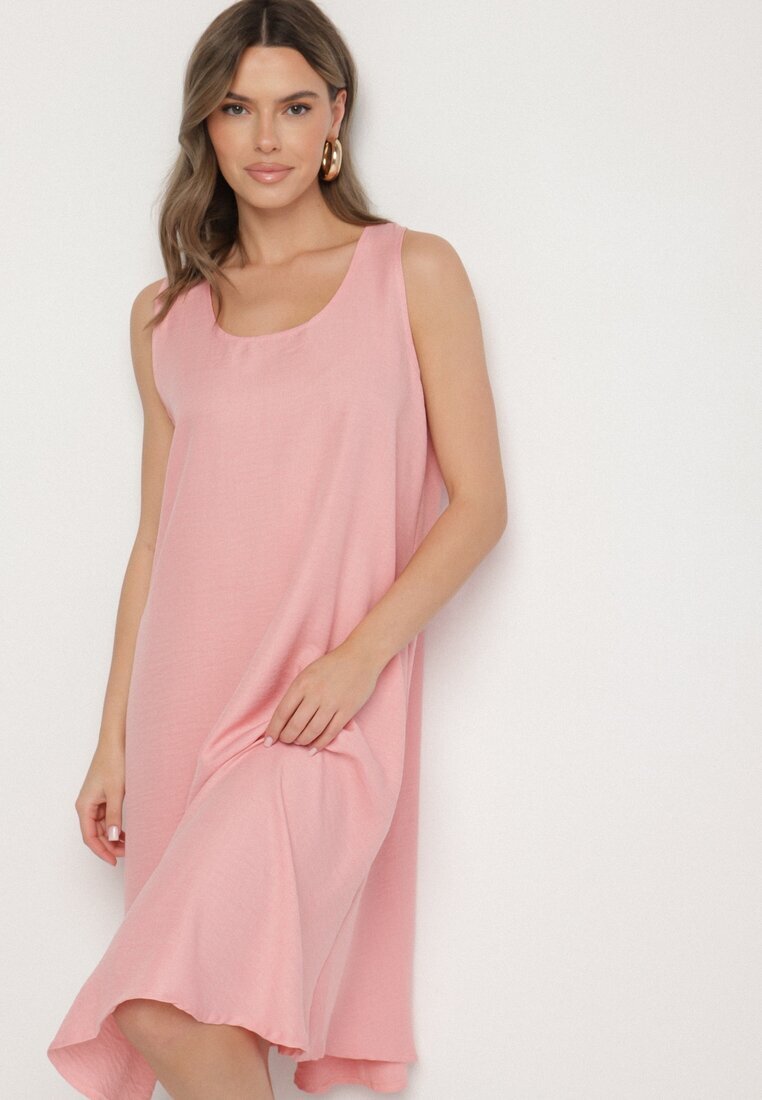 h&s Rochie Roză Evazată Clasică Lunetira