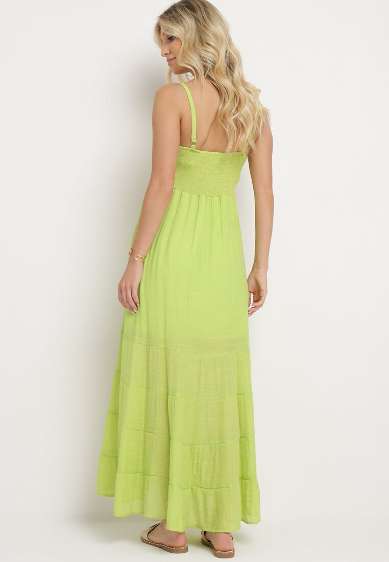 h&s Rochie Verde Deschis cu Bumbac cu Bretele Reglabile cu Elastic la Spate Tinathias