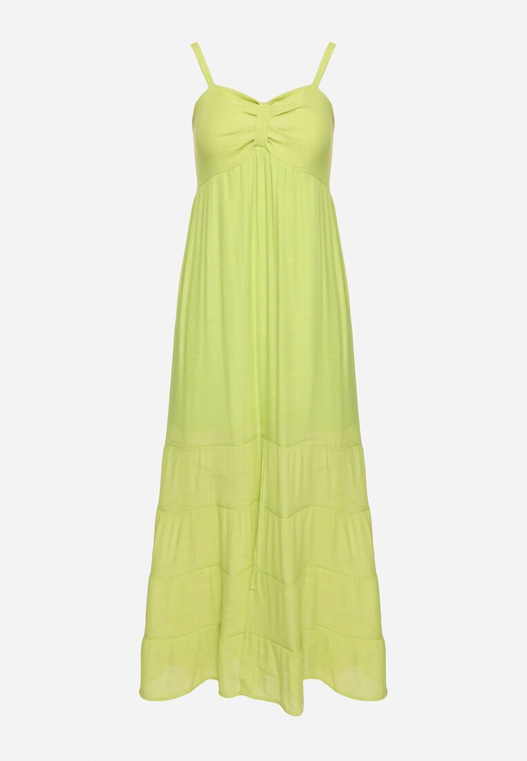h&s Rochie Verde Deschis cu Bumbac cu Bretele Reglabile cu Elastic la Spate Tinathias