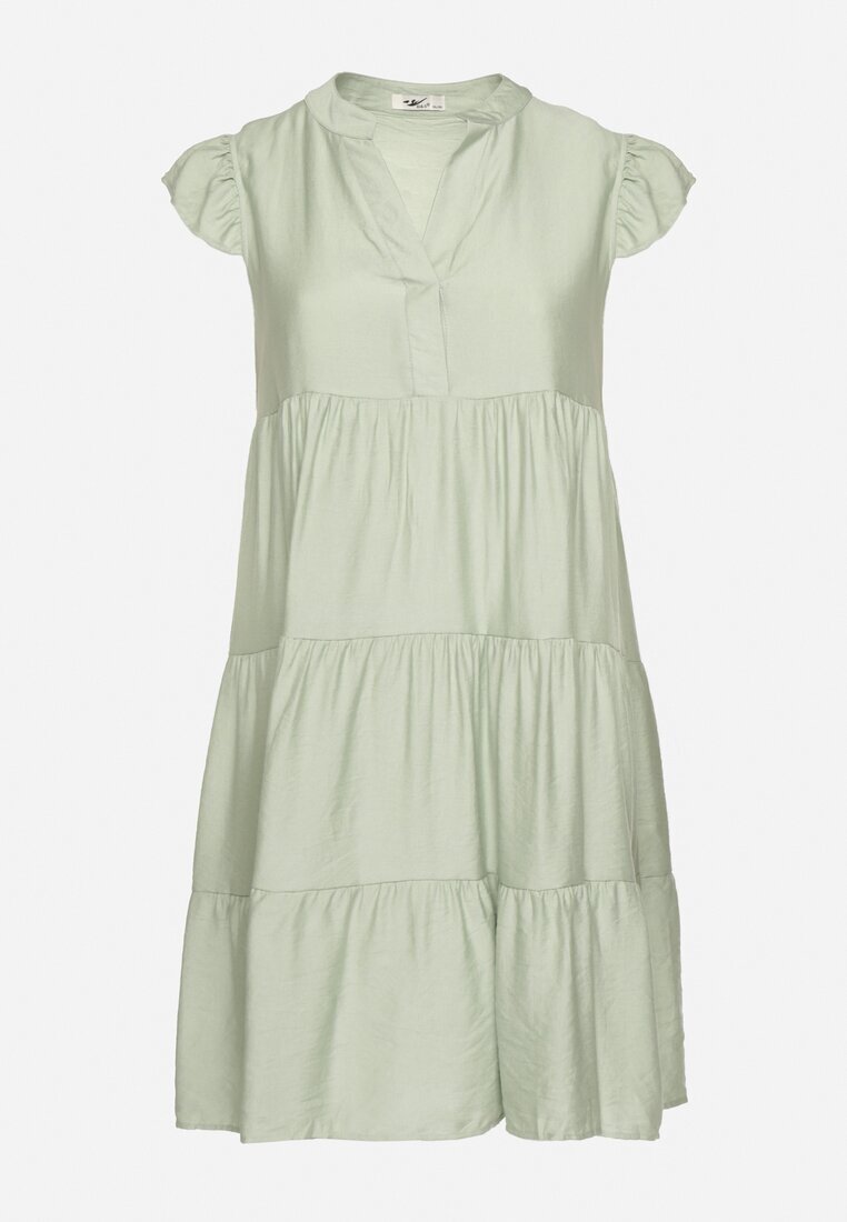 h&s Rochie Verde deschis cu croi evazat cu decolteu în V Meverina