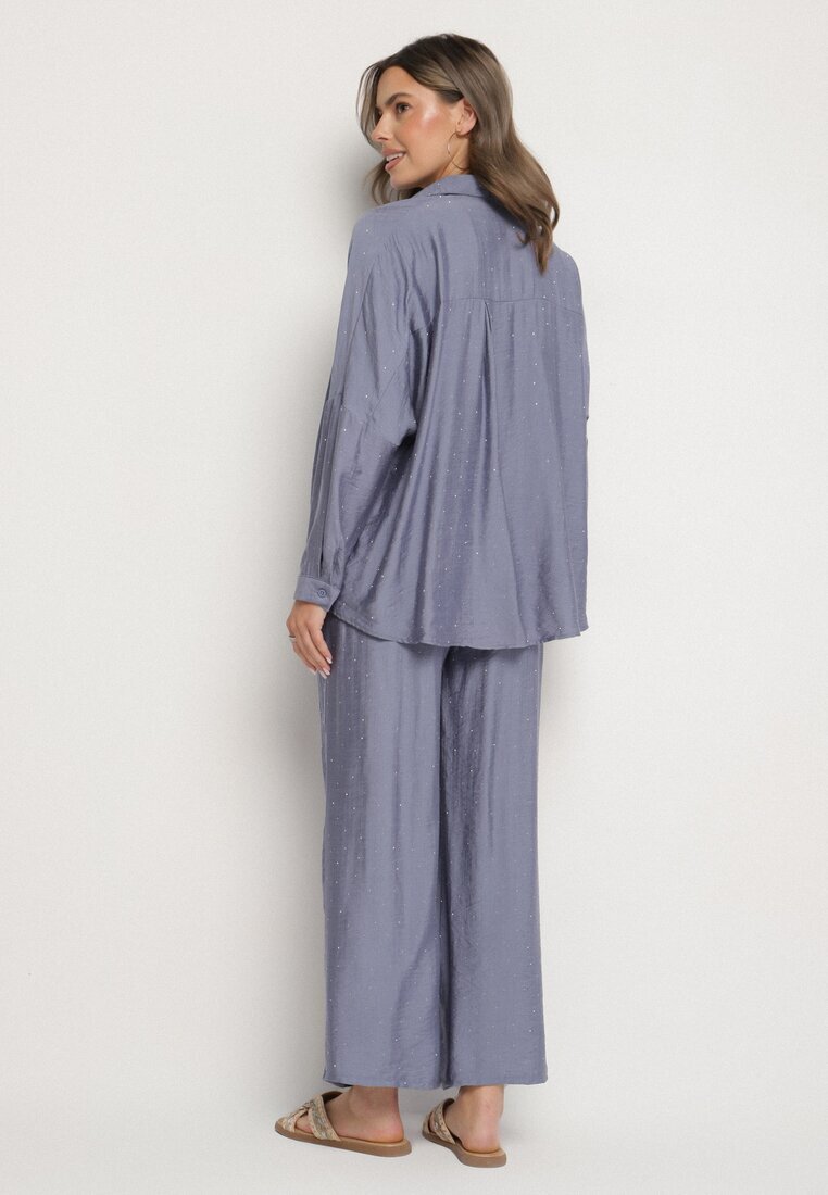 h&s Set Albastru oversize Cămașă și Pantaloni Ulosarenia