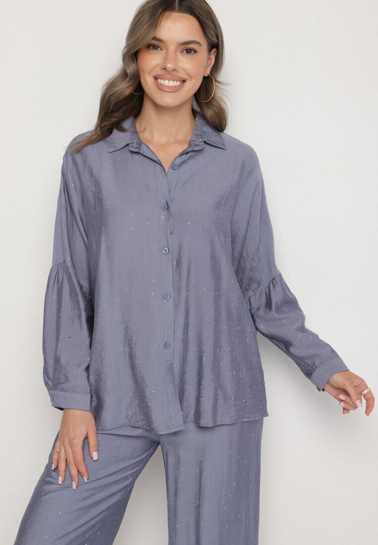 h&s Set Albastru oversize Cămașă și Pantaloni Ulosarenia