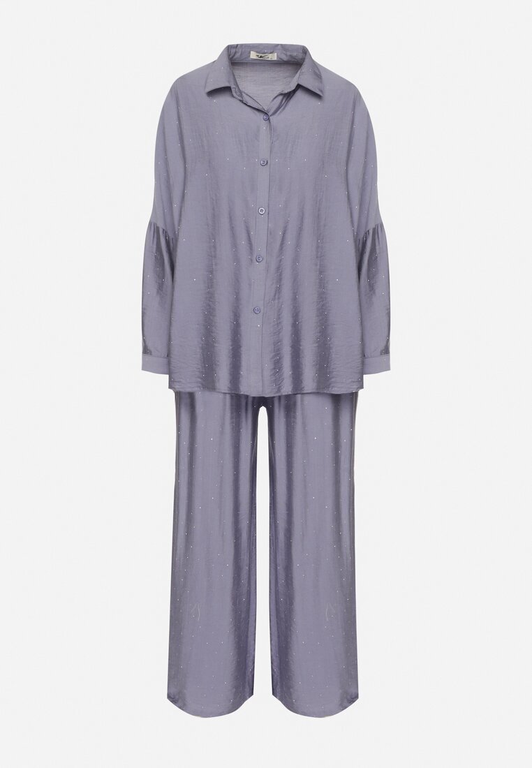 h&s Set Albastru oversize Cămașă și Pantaloni Ulosarenia