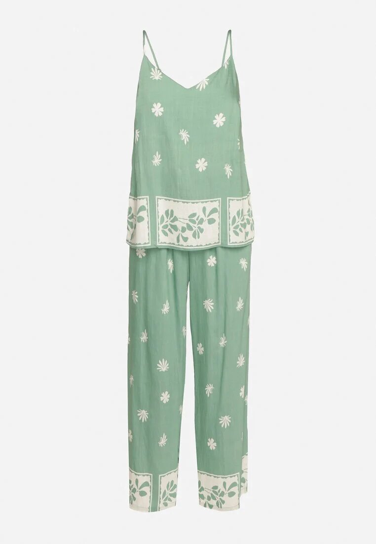 h&s Set Menta Viscoza Maieu și Pantaloni cu flori Adisira