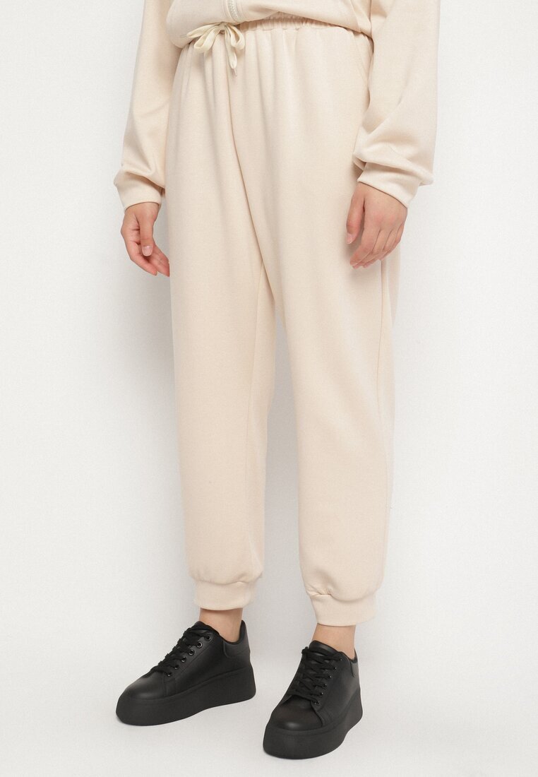 h&s Set trening Bej Bluză cu fermoar și Pantaloni jogger din bumbac Anarrise