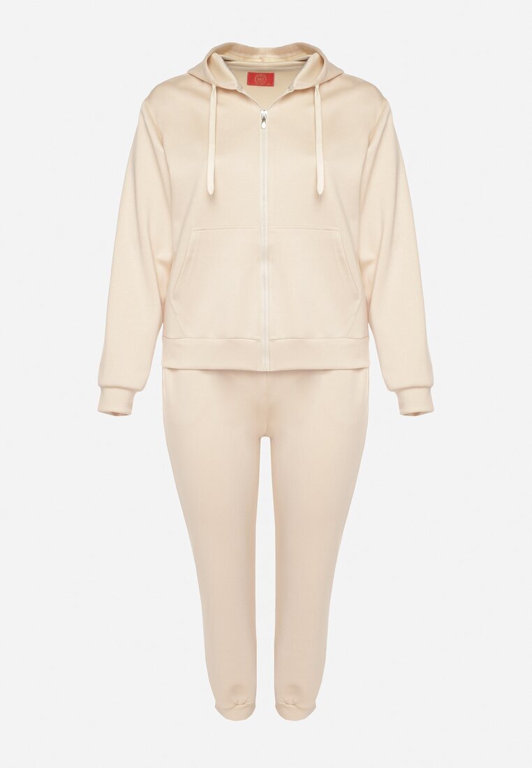 h&s Set trening Bej Bluză cu fermoar și Pantaloni jogger din bumbac Anarrise
