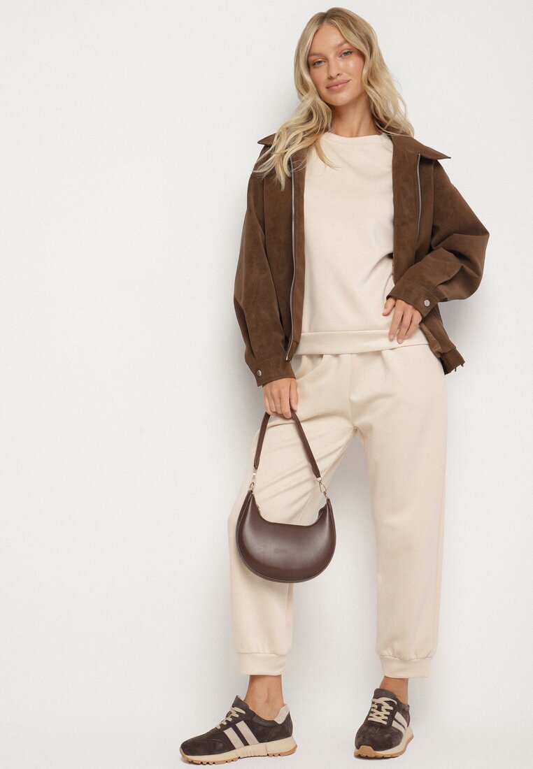h&s Set Trening Bej din Bumbac Bluză și Pantaloni Jogger Ette
