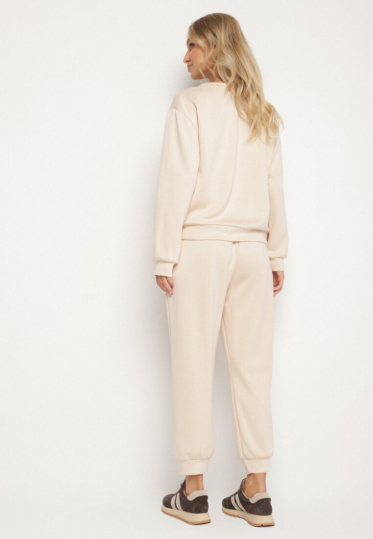 h&s Set Trening Bej din Bumbac Bluză și Pantaloni Jogger Ette
